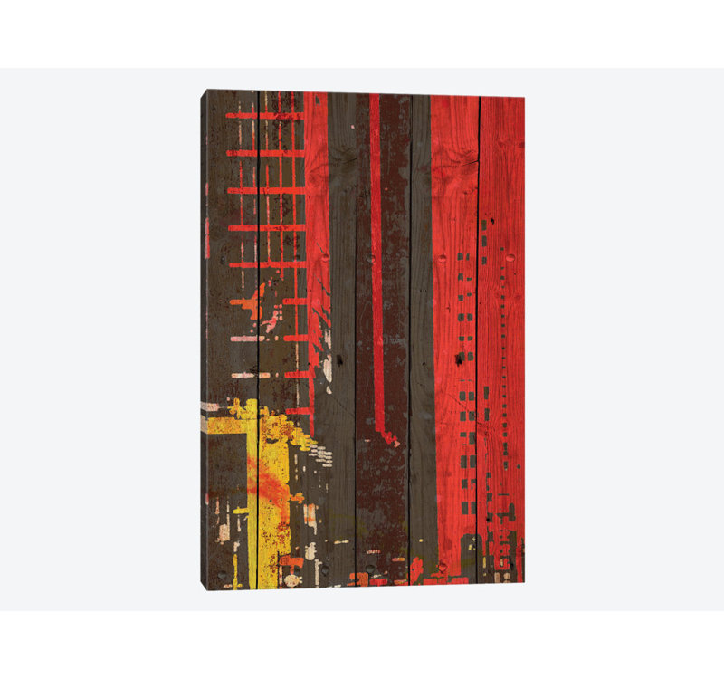 «Red Building II», impression sur toile tendue, H 60 po x l 40po x P 1,5 po, Toile tendue, Pas de tapis