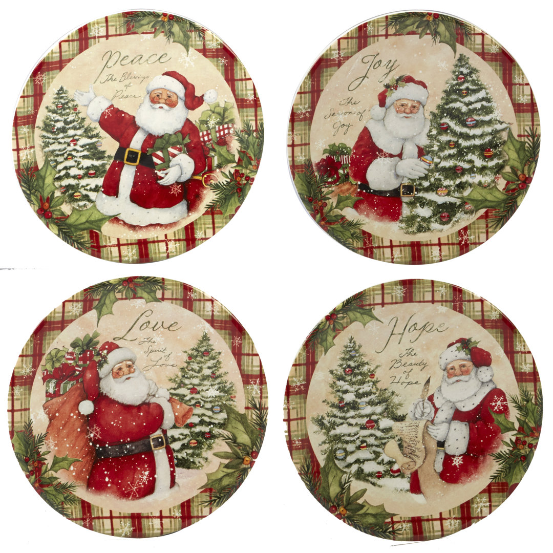 Certified International Holiday Wishes 4 Piece Bread and Butter Plate Set Certified International