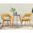 31'' Dining Table Set, Round Glass Top Dining Table with Two Upholstered Chairs-1105411070