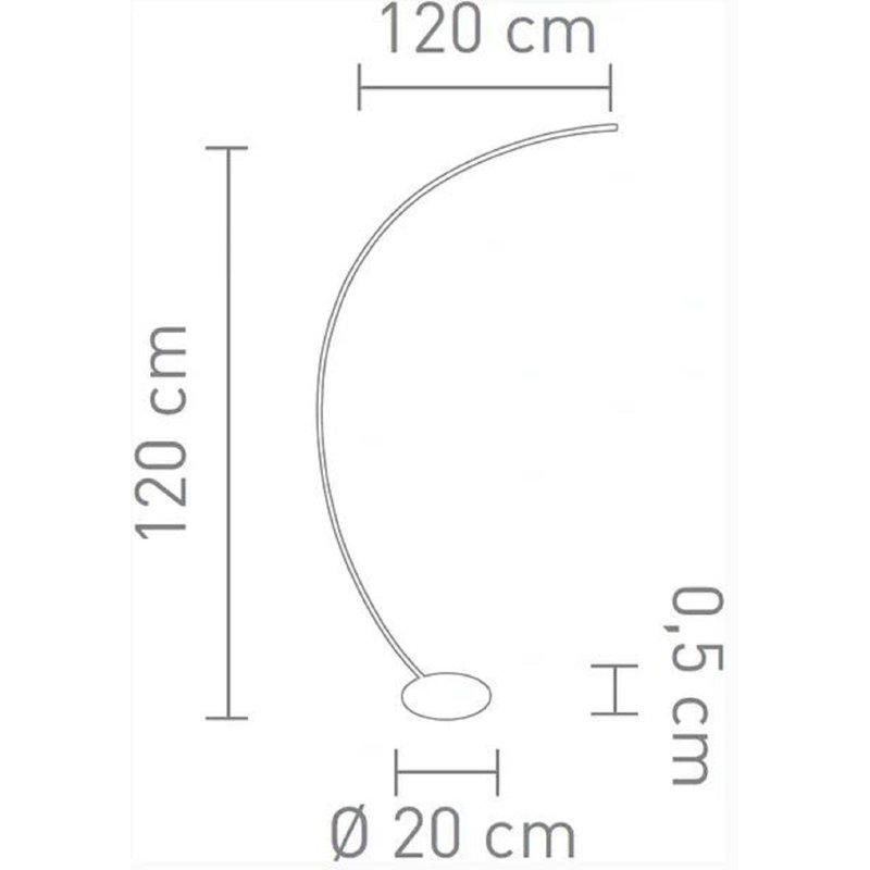 Lance 120cm Satin LED Arched Floor Lamp