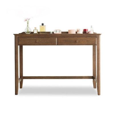 Walnut Rectangular Solid Wood Writing desk with drawers desk