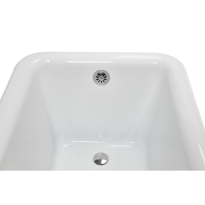 58" Streamlin Clawfoot Tub,Tray,Drain, Clawfeet, Oil Bronze, Polished Chrome