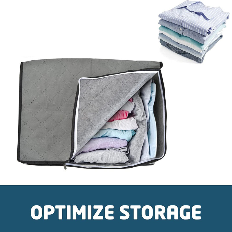 Fabric Clothes Storage Bags for Storing Clothes, Comforters, Blankets(Set of 6)