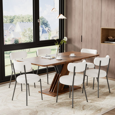 Multifunctional 70.87'' Dining Table Set, Extendable Pedestal Dining Set with Chairs