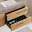 Meuble-lavabo flottant avec tiroirs et tablettes ouvertes 36 po, bois clair-444933897