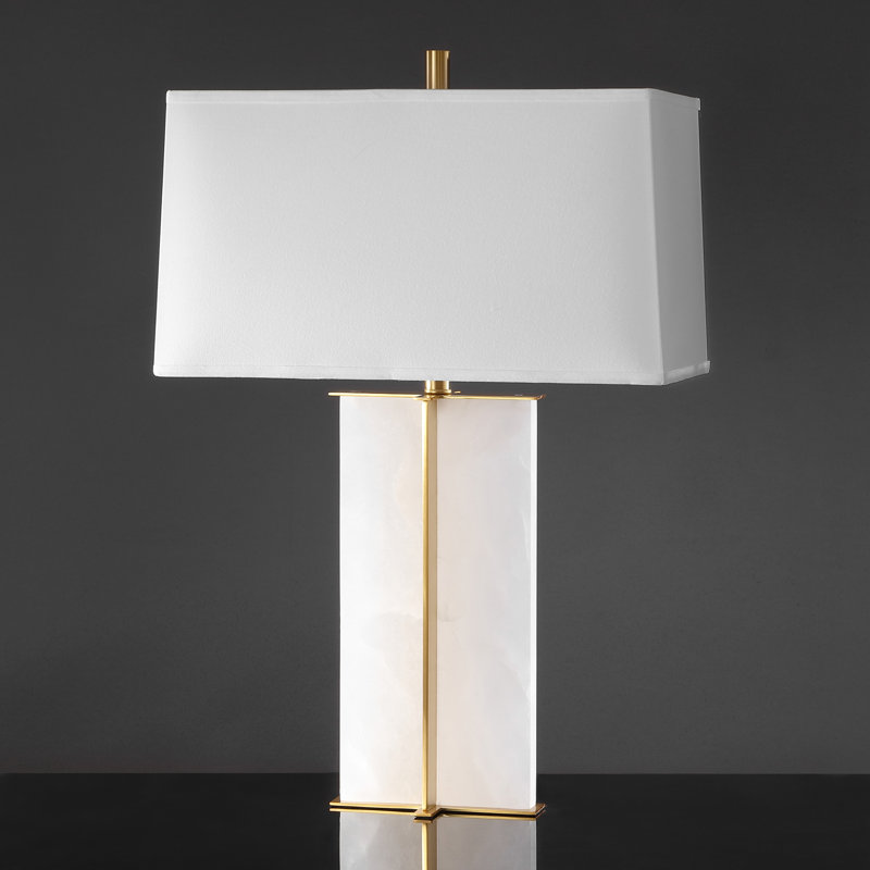 Pulcherie Table Lamp, White/Gold