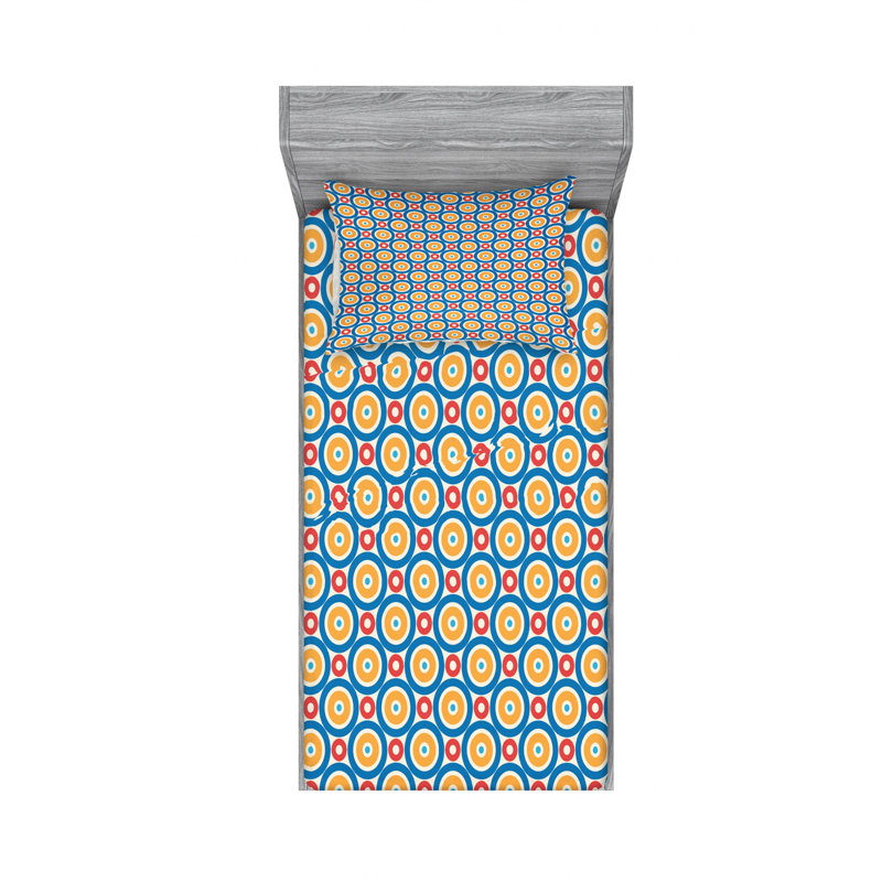 Microfiber Geometric Sheet Set, Twin XL Sheet Set with Fitted Sheet