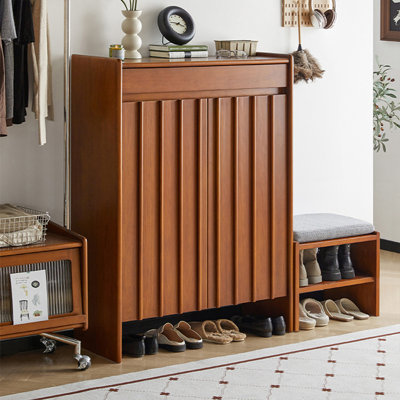 Retro Walnut Solid wood Shoe Storage