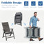 Ensemble de 2 chaises de patio pliantes en tissu textilène rembourré