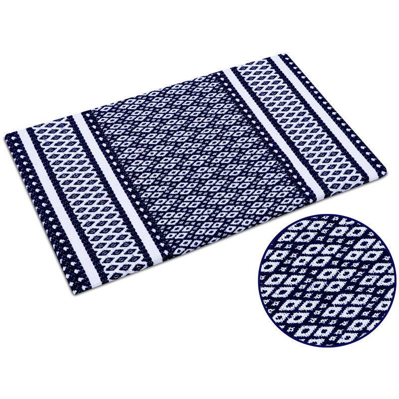 Tapis de cuisine antidérapant Crace, Bleu marine