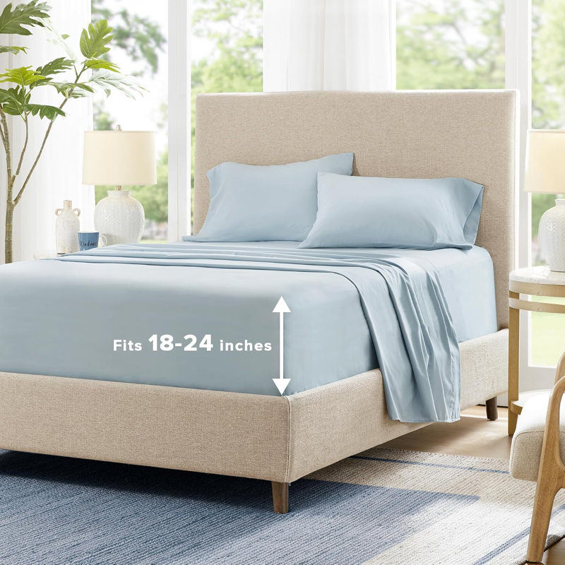 Microfiber Coolmax Microfiber Coolmax Solid Sheet Set - Extra Deep Pocket, King Extra Deep Pocket, Blue