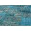 Tapis décoratif turquoise en laine de conception unique 6 pi 11 po X 9 pi 10 po noué à la main