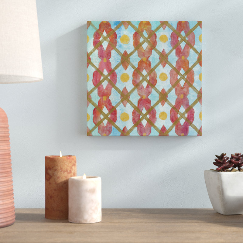Boho Lattice III by Silvia Vassileva - No Frame Painting on Canvas, 30cm H x 30cm W x 3.8cm D