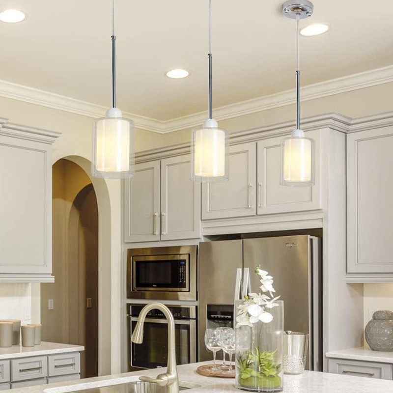 Luminaire suspendu blanc simple à 1 lumière Creosha