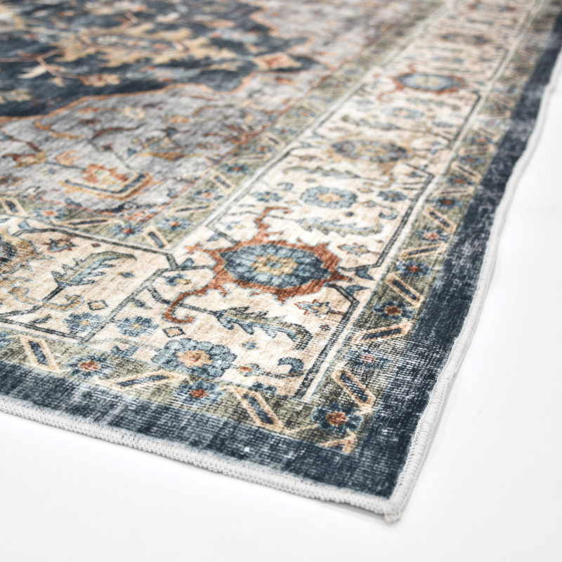 Tapis blanc délavé à la machine Whitley, Rectangle 5 pi x 7 pi