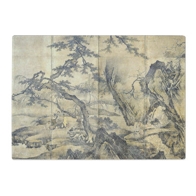 Tempered Glass Four Accomplishments Vol.2 by Kano Motonobu Chopping Board