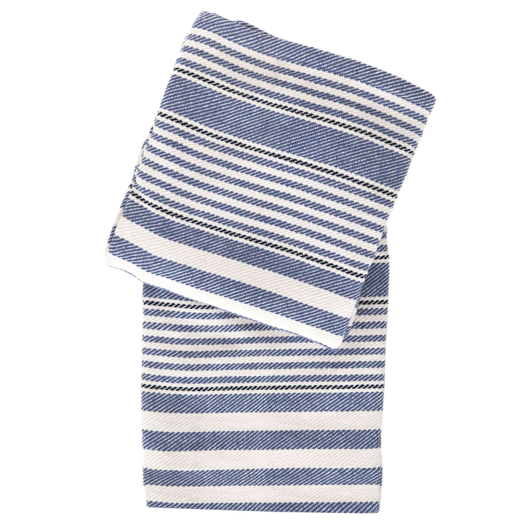 Rugby Stripe Denim Throw Dash and Albert Rugs