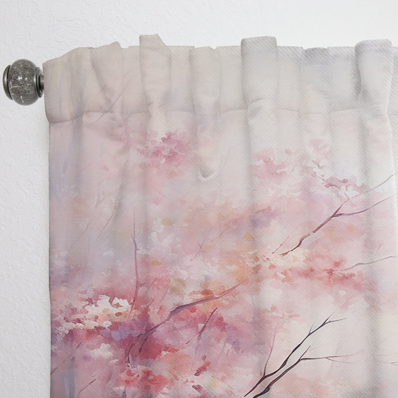 Impression romantique romantique Caletti Pink Trees II - rideau en velours - obscurcissant - 1 panneau, L 52 po x L 90 po