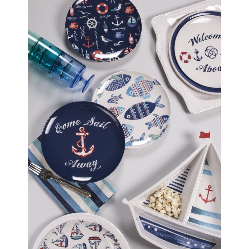 Saniveieri Nautical Fish 9.1" Melamine Salad Plate