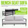 6 Piese Outdoor Conversation Set With 360° Swivel Chairs, Bench Sofa, Coffee & Side Table