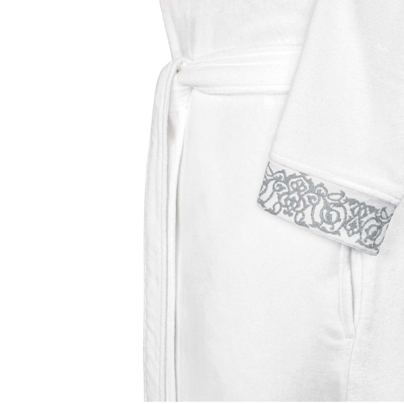 Peignoir 100% coton Olympia, Blanc / gris argenté, TTG
