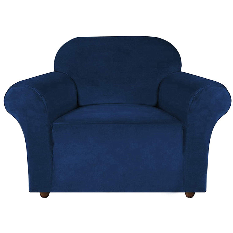 Fauteuil à coussin carré ultra doux et épais, Bleu foncé, H 41 po x l 42 po