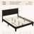 Farmhouse Wood Bed Platform with Headboard-2140697803-2140697814