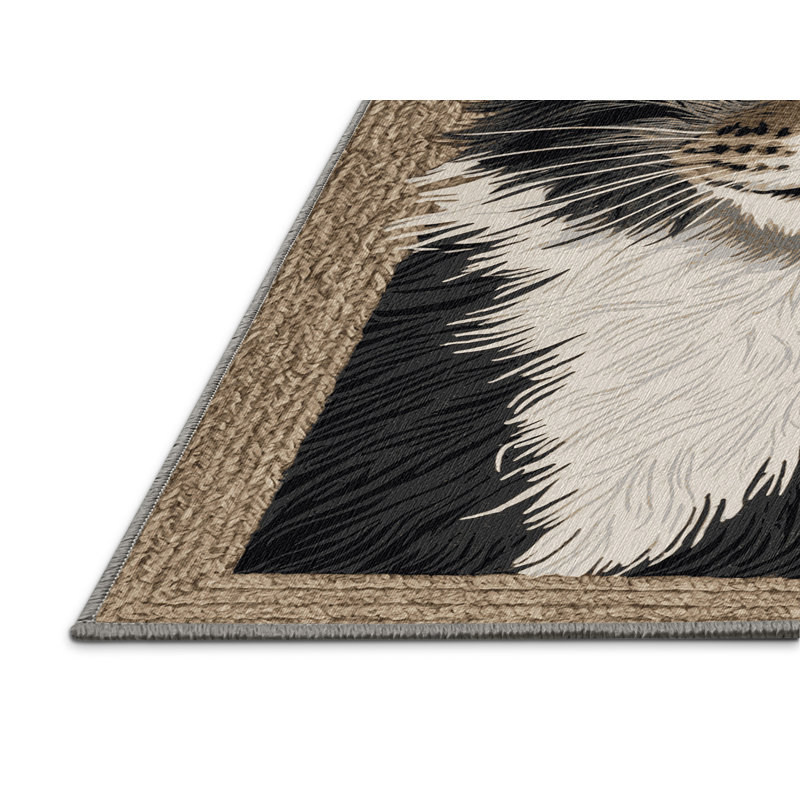 Washable American Wirehair Cats Area Rug, Square 7'