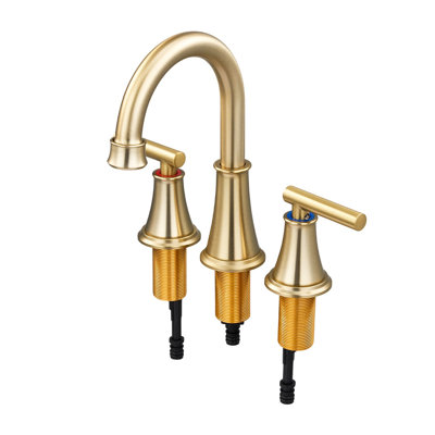 Double Handle Bathroom Sink Faucet with Drainer