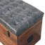 Coffre de rangement en cuir noir