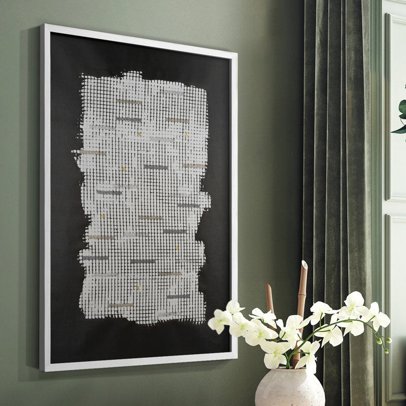 Bits & Bytes I Framed Print - Solid Wood, White, 10" H x 8" W