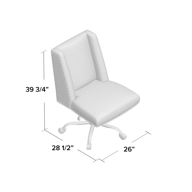 Chaise de travail en polyester Strouse, Gris foncé