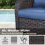 Ensemble de chaises d'extérieur pivotantes en osier avec coussins de 5 po et table d'appoint-156995234-156995235