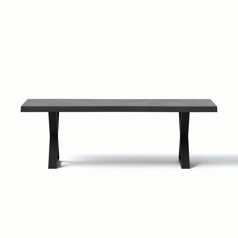 Colin X-Base Dining Table, 29.75"H x 92"L x 40"W, Ebonized, Black
