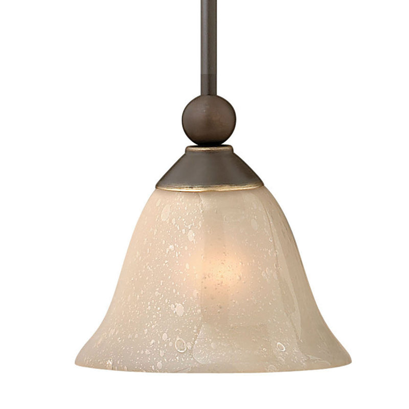 Olde Bronze Elegance 1-Light Pendant with Light Amber Seedy Glass