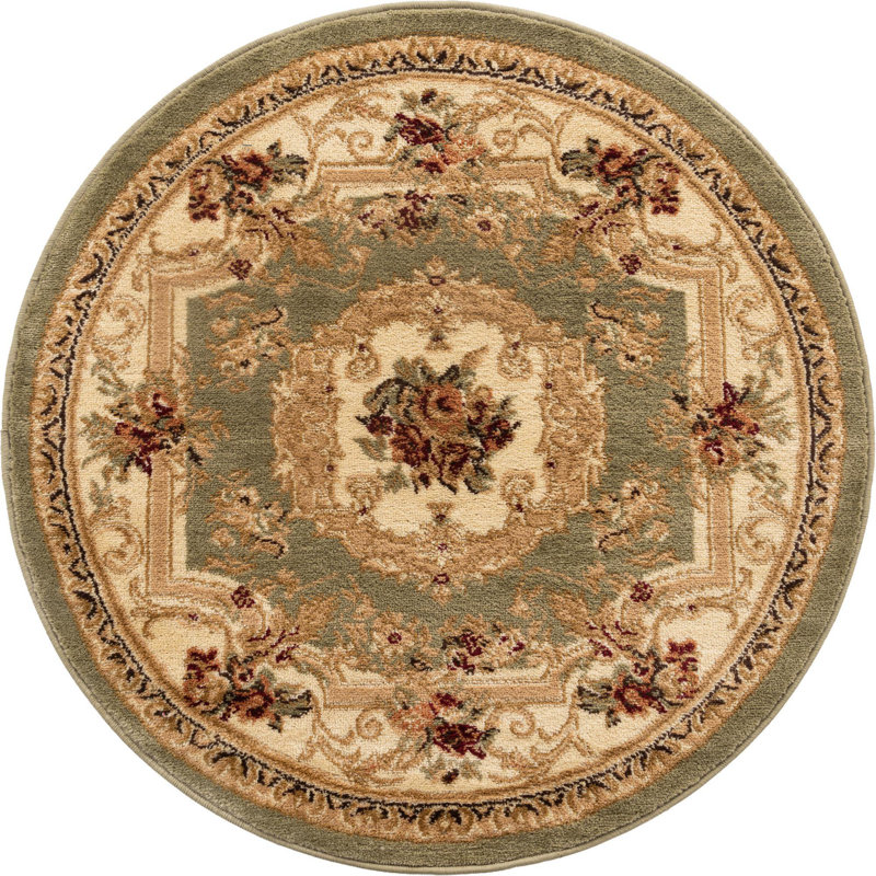 Tapis oriental Rabito en mousse, Rond 3 pi 3 po