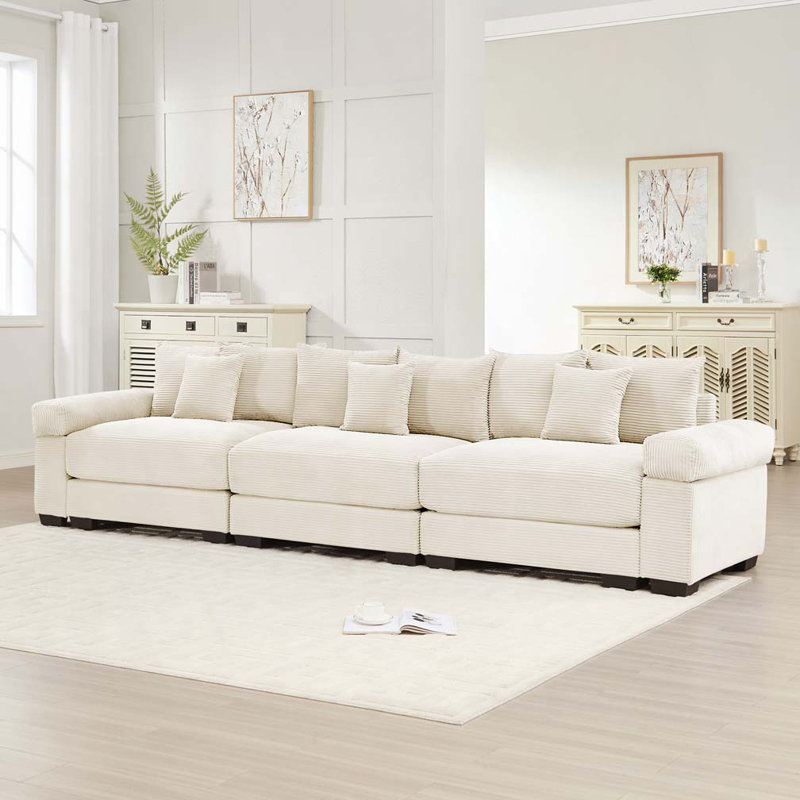 Canapé modulaire surdimensionné Cloud, H 34,2 po x l 129,9 po x P 33,8 po, 3, Beige
