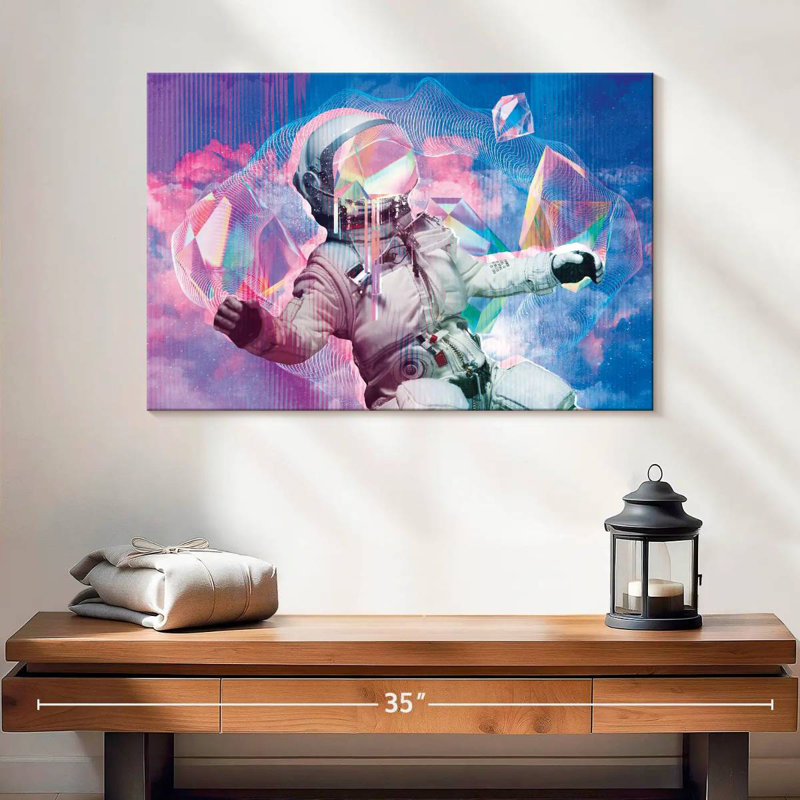 Oberle Retro Floating Astronaut, 16" H x 24" W