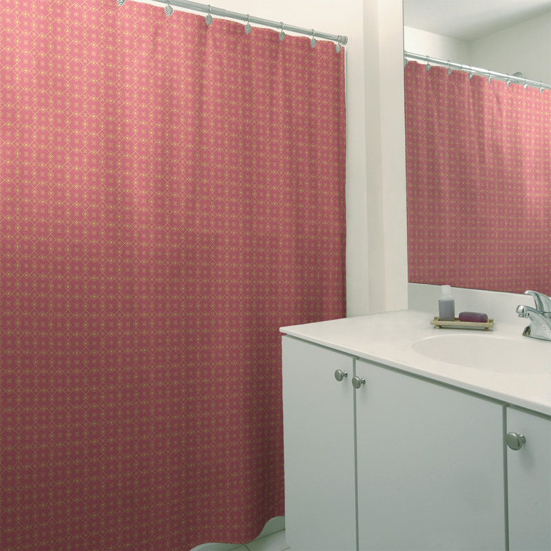 Rideau de douche simple Katelyn Elizabeth, Rouge / Jaune