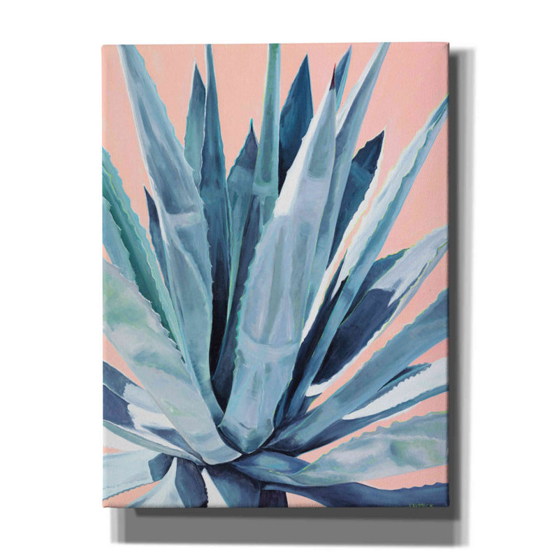 «Bungalow Rose» Agave With Coral par Alana Clumeck, impression sur toile, H 16 po x l 12 po x P 0,75 po