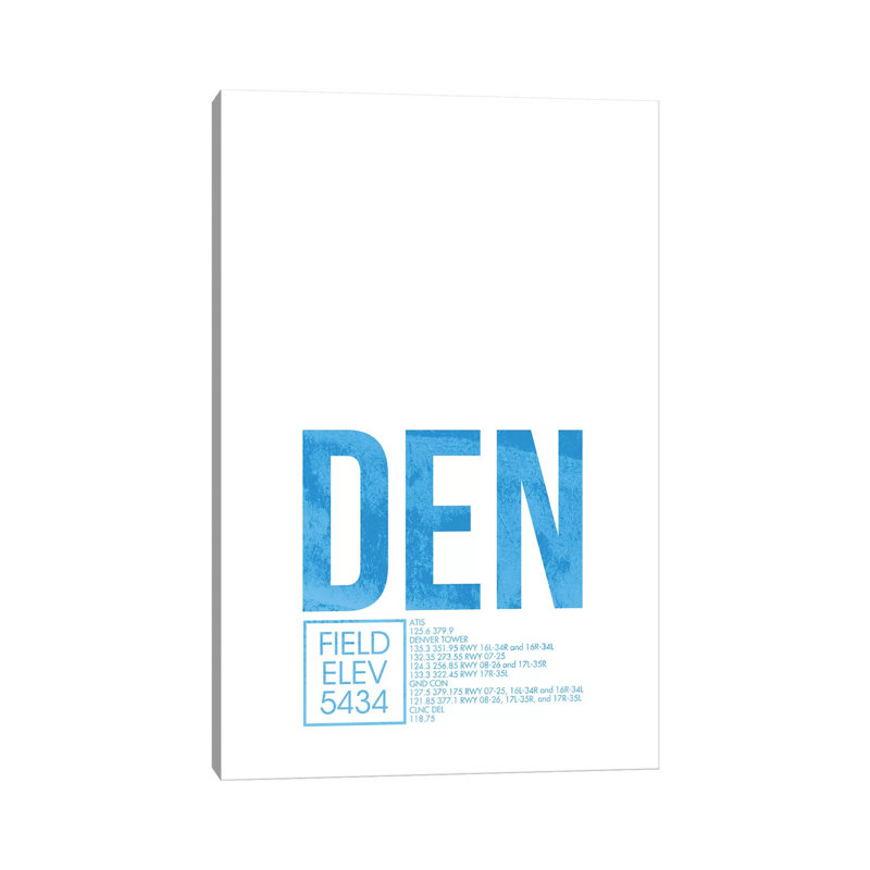 DEN Air Traffic Control, Denver 1 Piece Wrapped Canvas Wall Art, 66.04 cm H x 45.72 cm W x 3.175 cm D