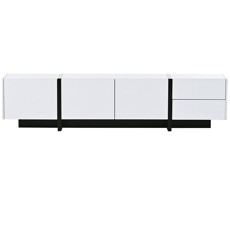 74.8'' Modern  hallway table, sofa table, console, White/Black