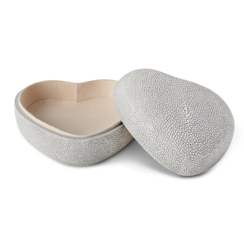 Dove Heart-Shaped Faux Leather Decorative Box