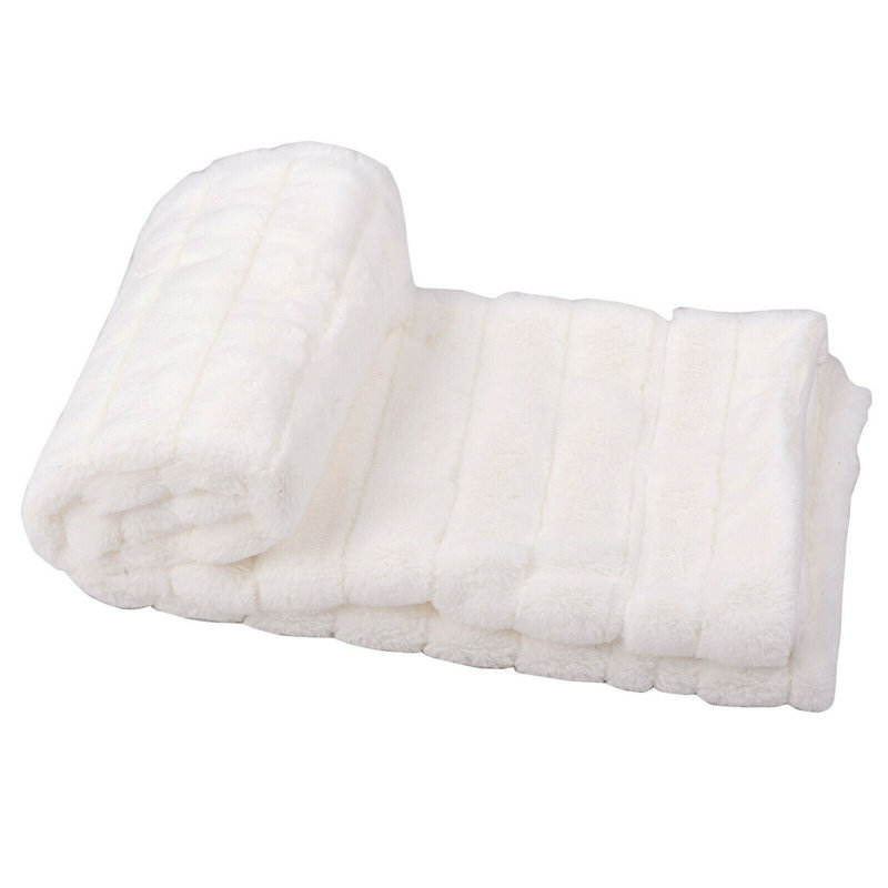 Jeté en molleton doux Meilani, Blanc brillant