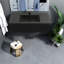 Meuble-lavabo moderne flottant avec évier, armoire de rangement en MDF noyer