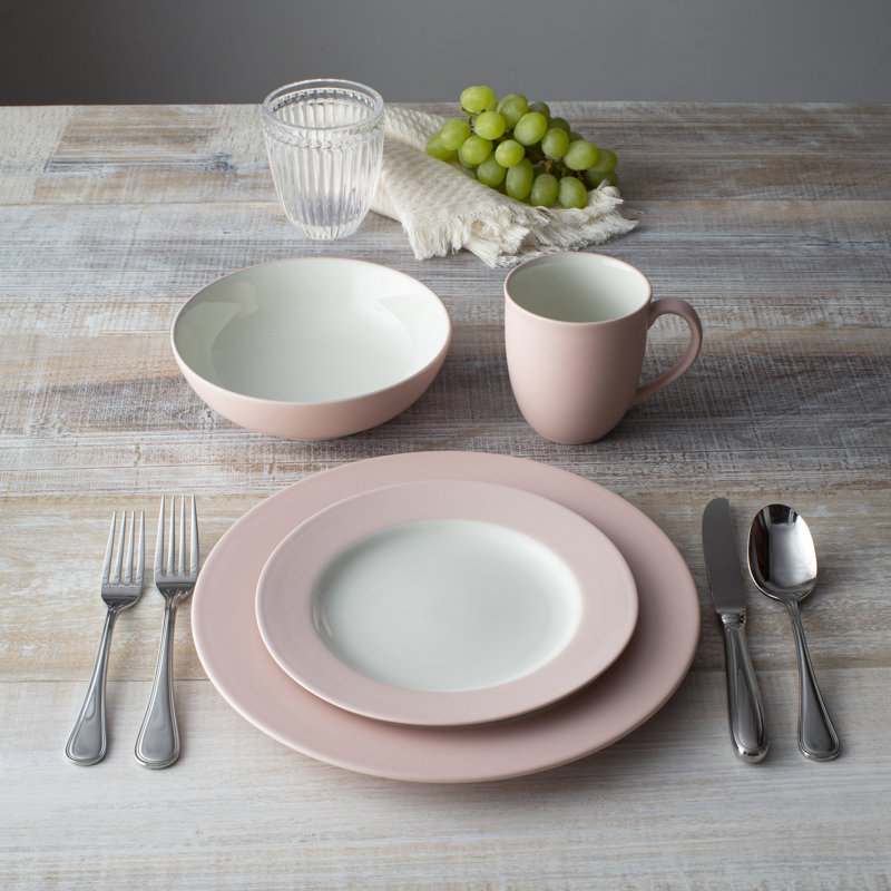 Noritake Colorwave Rim 4-Piece Place Setting, Service for 1, Pink