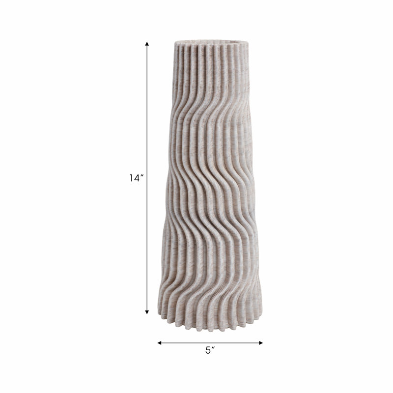Shelvin Handmade Stoneware Table Vase, 14" H x 5" W x 5" D