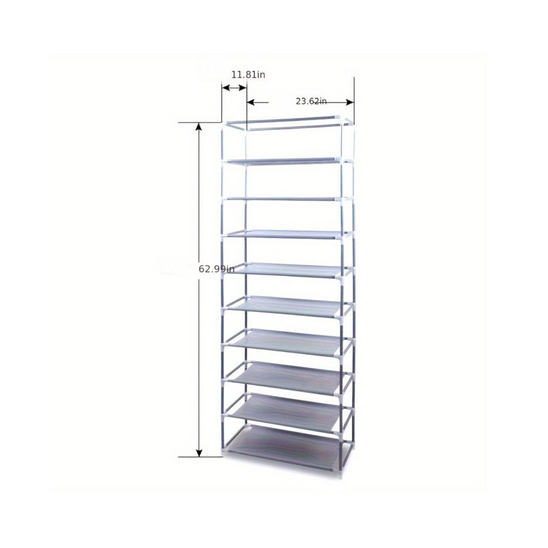1 Large-capacity 10-layer Non-woven Shoe Rack, Movable Dust Removal