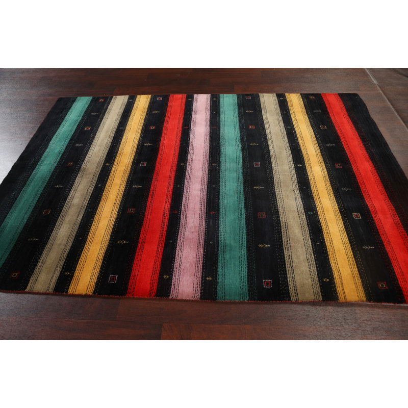 One-of-a-Kind 5'8" X 7'10" New Age Wool Area Rug in Black