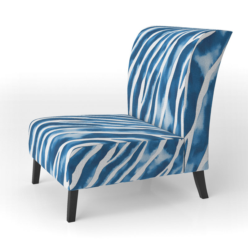 Fauteuil de chambre Zebra, Bleu marine/blanc